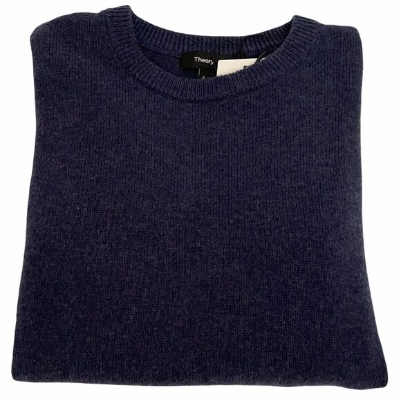 Theory Drop Shoulder Cashmere Sweater Denim Blue Size Small - Picture 3 of 7
